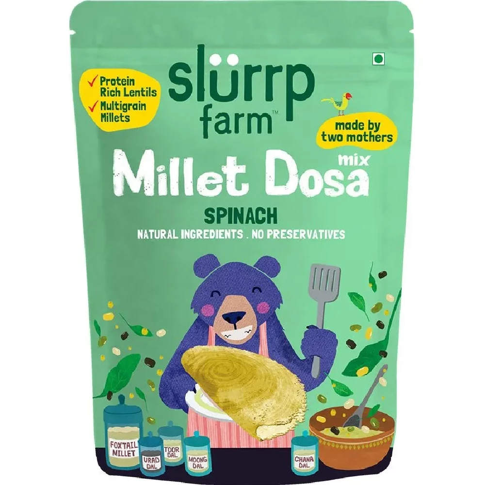 Slurrp Farm Millet Dosa Mix - Supergrains + Spinach, 150 g-1.webp